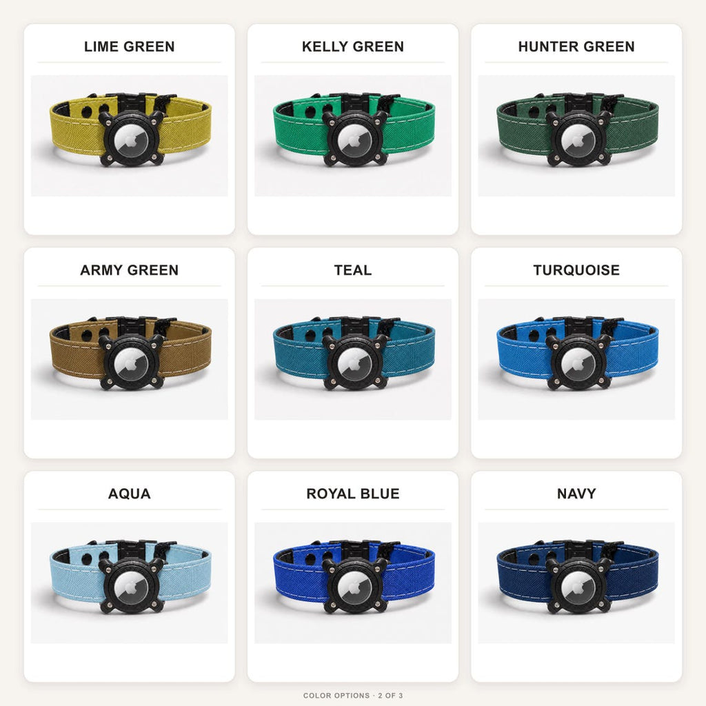Rugged Waterproof AirTag Dog Collar with Built-In Holder