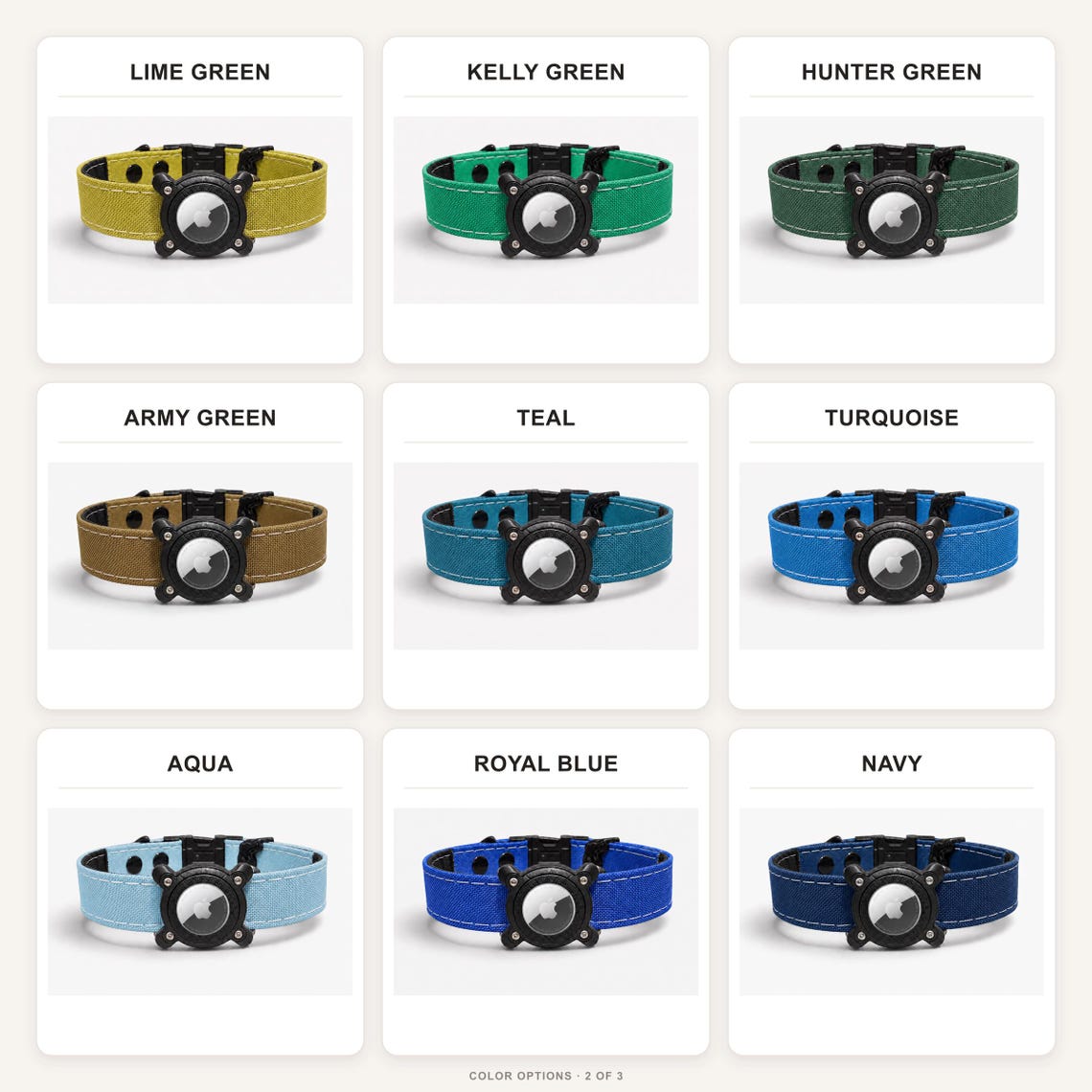 Rugged Waterproof AirTag Dog Collar with Built-In Holder