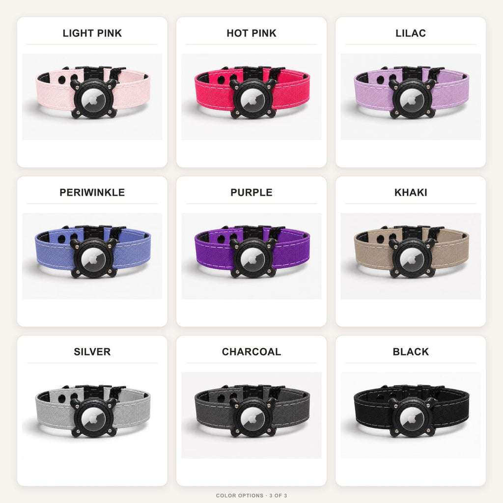 Rugged Waterproof AirTag Dog Collar with Built-In Holder