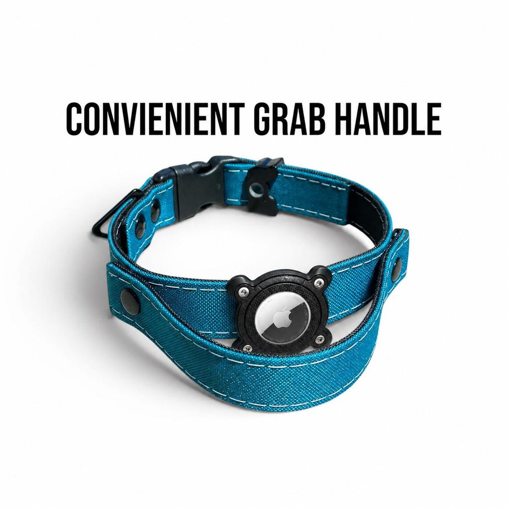 Rugged Waterproof AirTag Dog Collar with Built-In Holder
