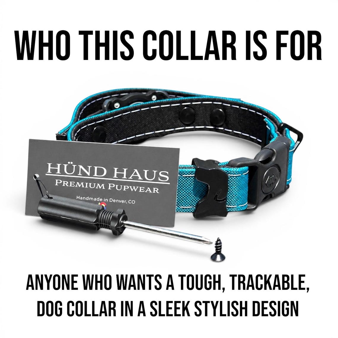 Rugged Waterproof AirTag Dog Collar with Built-In Holder